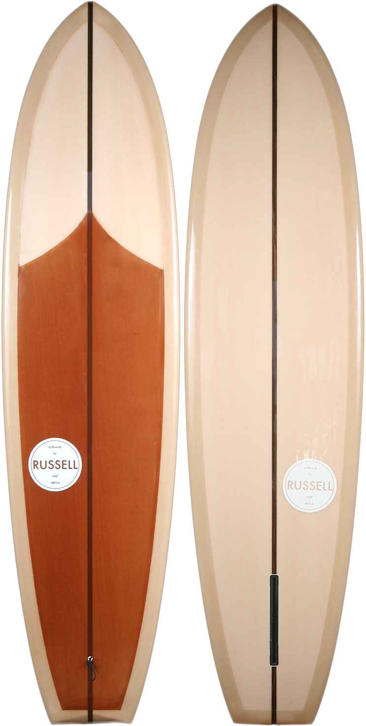 Vintage Russell Surfboards Display PNG image