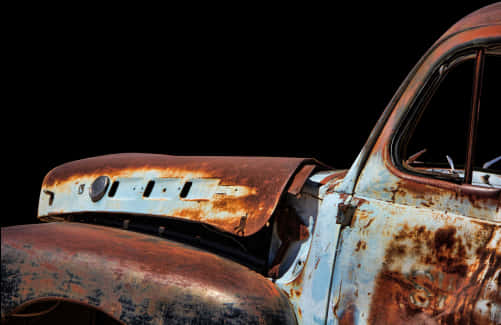 Vintage Rusty Car Detail PNG image