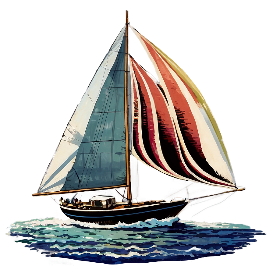 Vintage Sailboat Poster Png 05242024 PNG image