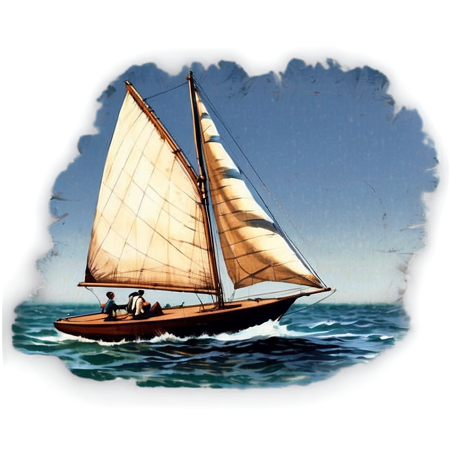 Vintage Sailboat Poster Png Kok PNG image