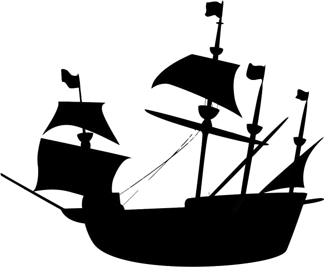 Vintage Sailing Ship Silhouette PNG image