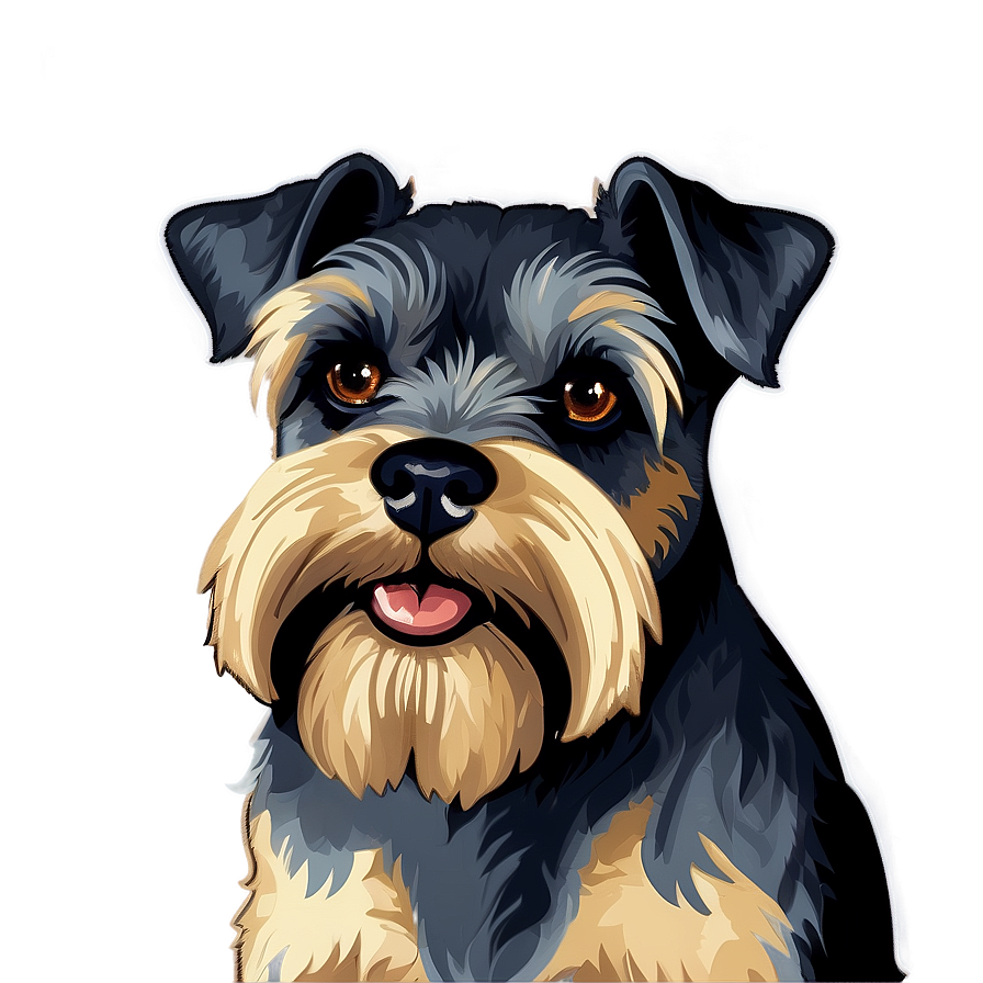 Vintage Schnauzer Illustration Png 06262024 PNG image