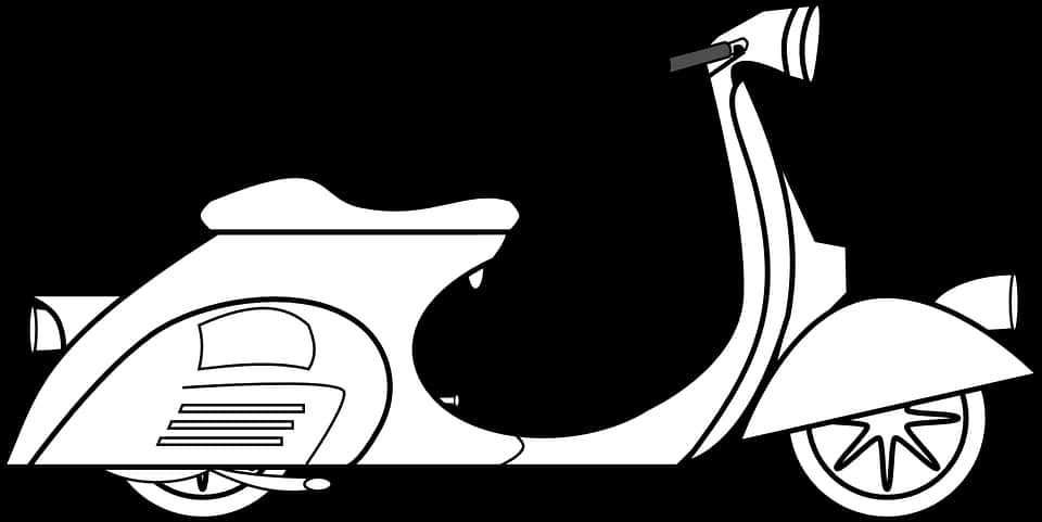 Vintage Scooter Vector Illustration PNG image