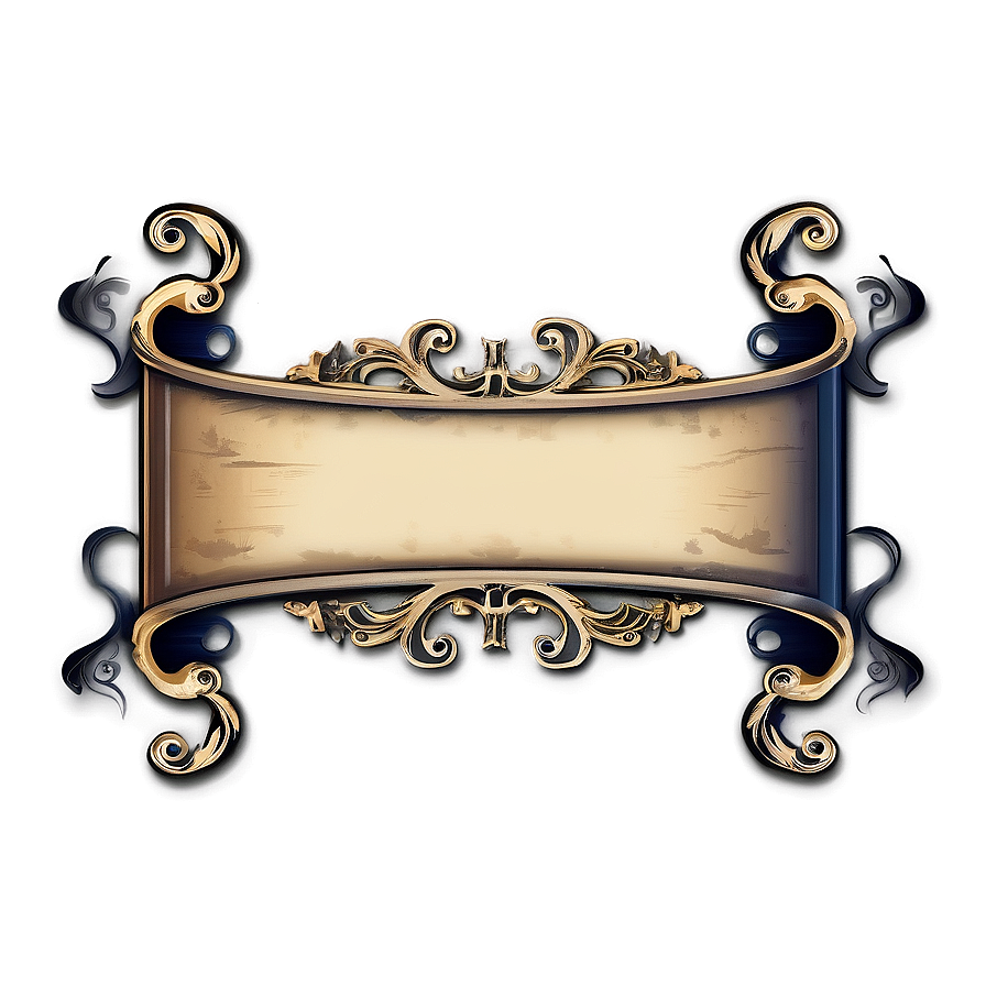 Vintage Scroll Banner Png 06272024 PNG image