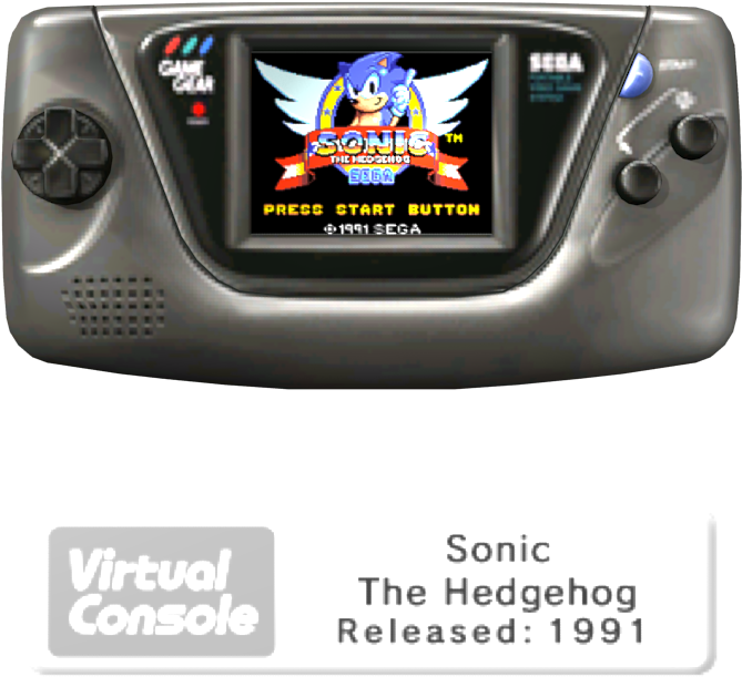 Vintage Sega Game Gear Sonic The Hedgehog PNG image