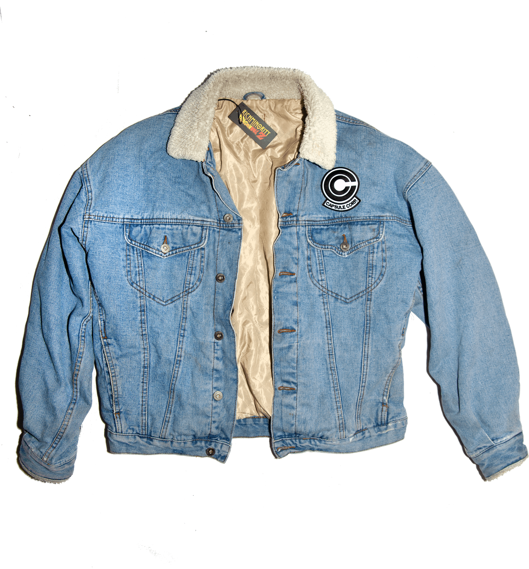 Vintage Sherpa Lined Denim Jacket PNG image