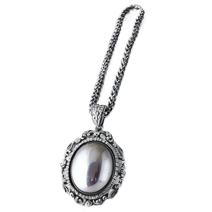 Vintage Silver Necklace Png Wtc57 PNG image