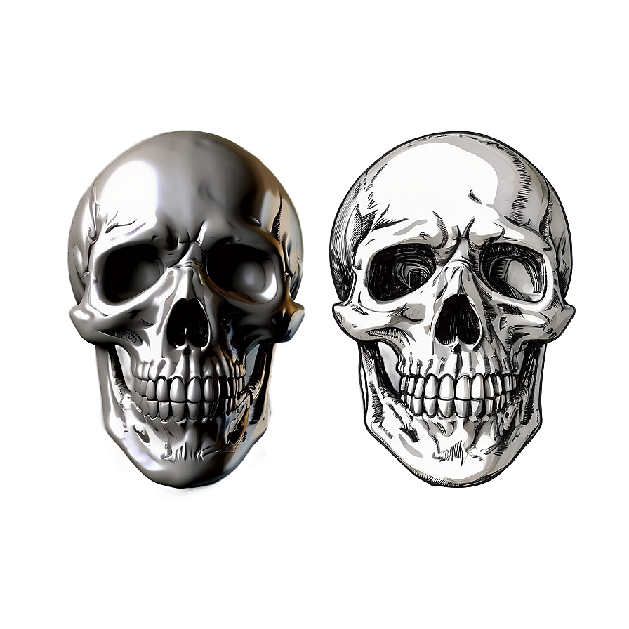 Vintage Skull Face Rendering Png Vgj69 PNG image