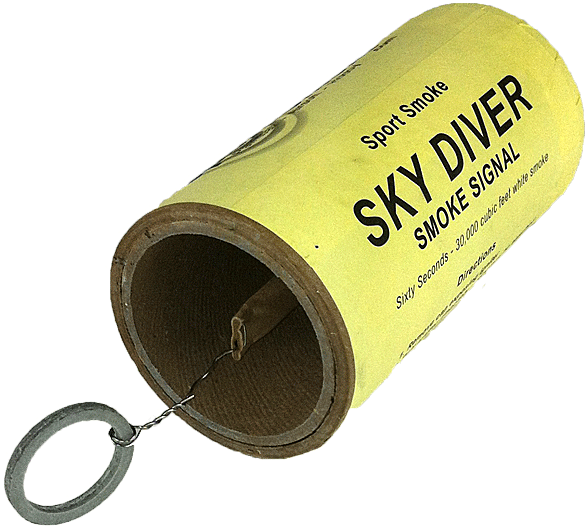 Vintage Skydiver Smoke Signal Canister PNG image