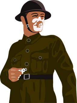 Vintage Soldier Illustration PNG image