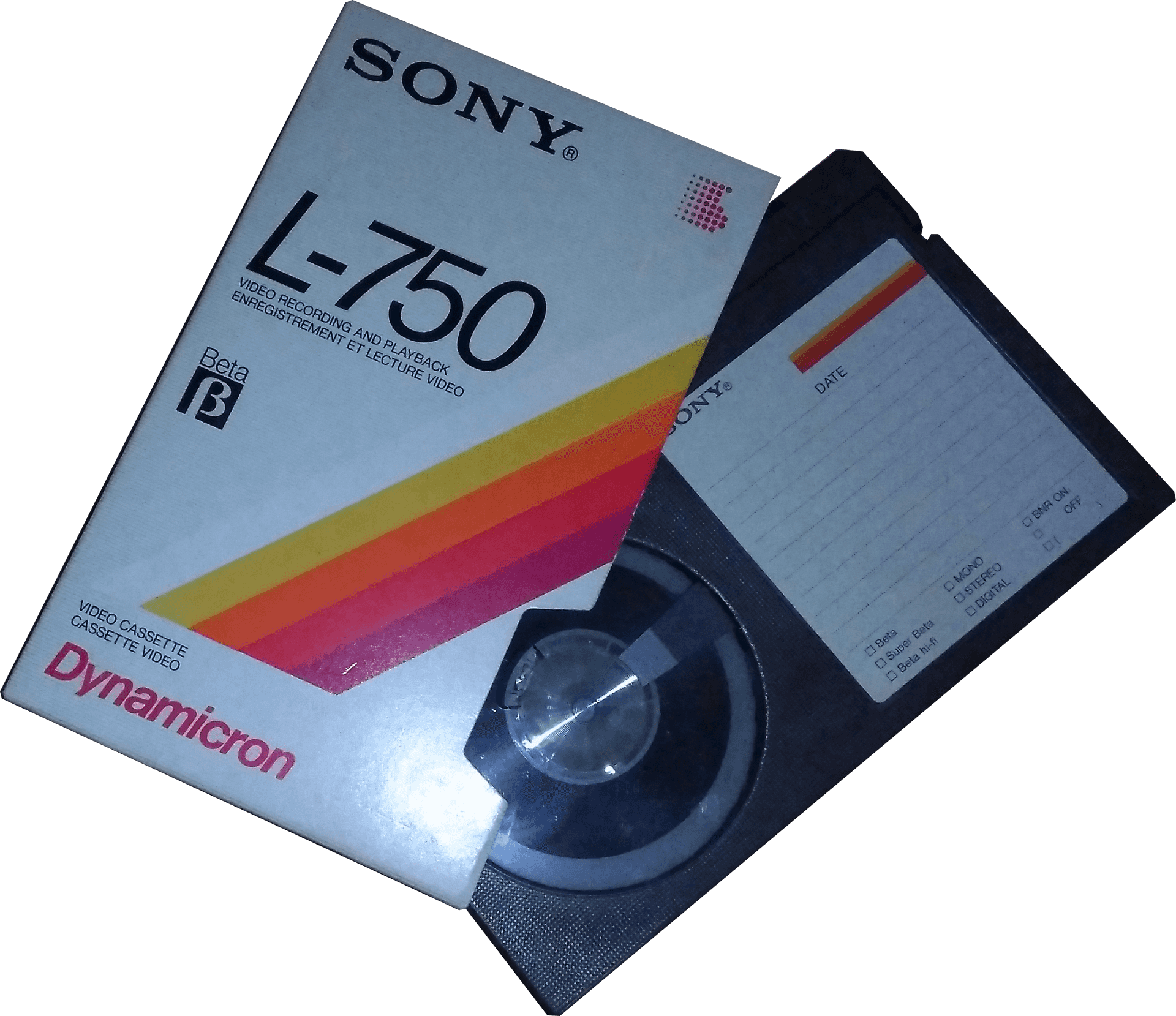 Vintage Sony Betamax Cassette L750 PNG image