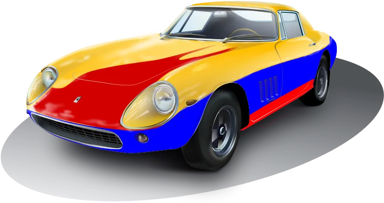 Vintage Sports Car Colorful Design PNG image