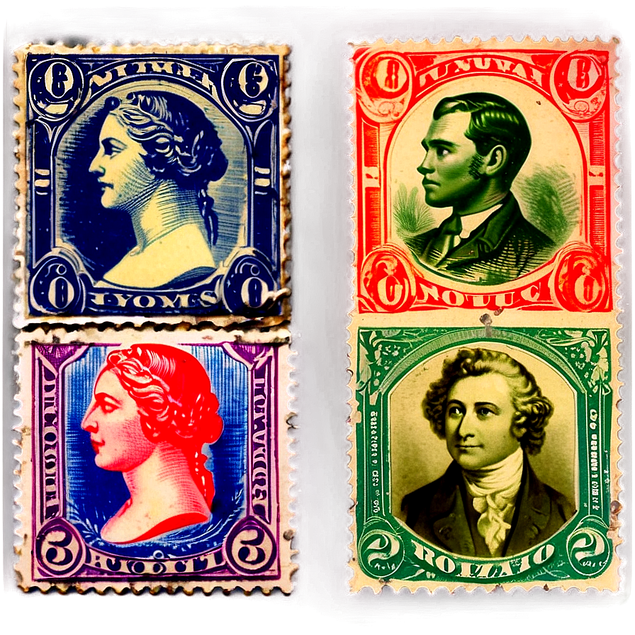 Vintage Stamp Album Page Png Hti PNG image