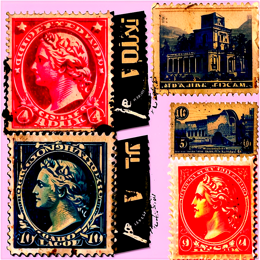 Vintage Stamp Collection Png Rki86 PNG image