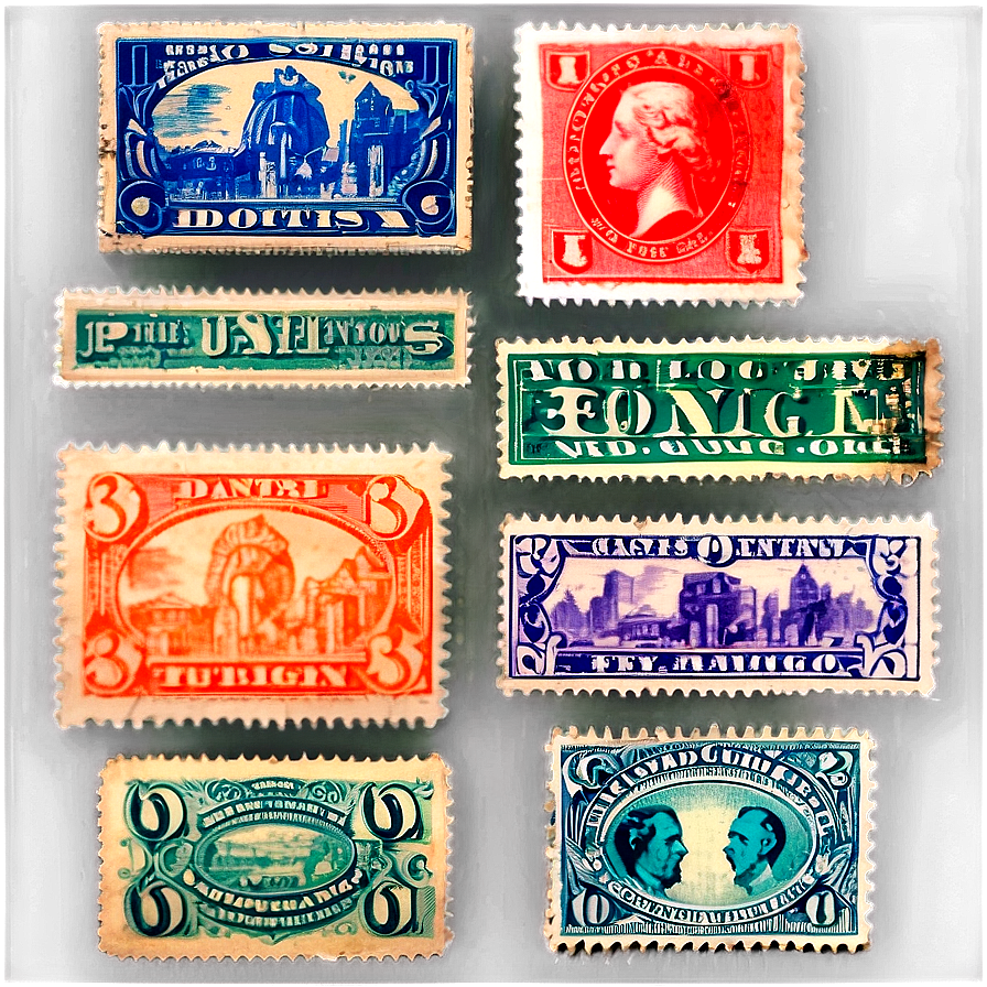 Vintage Stamp Compilation Png Swt7 PNG image