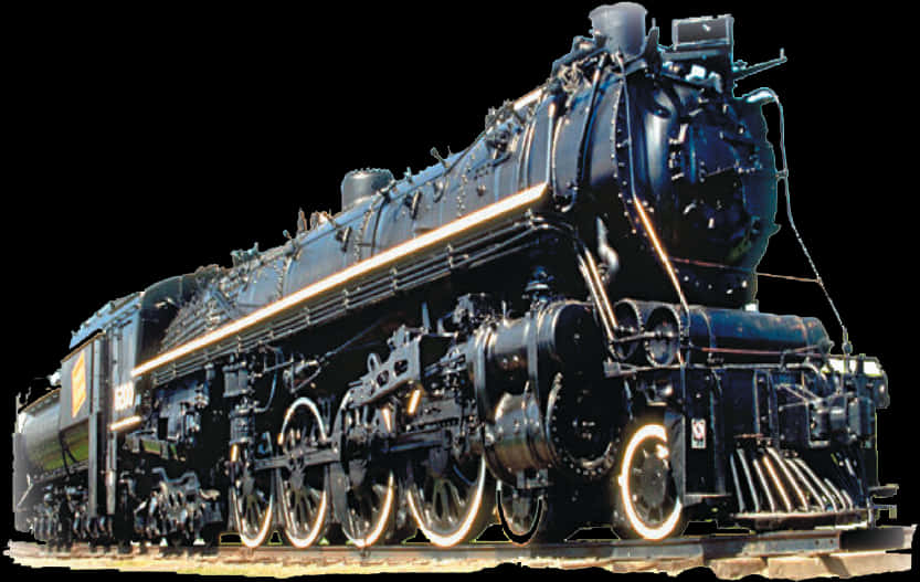 Vintage Steam Locomotive Side View PNG image