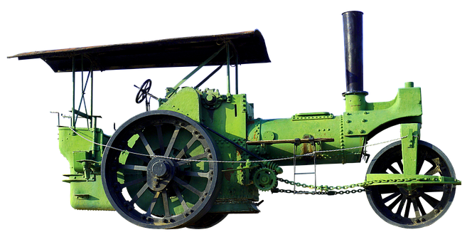 Vintage Steam Tractor Isolated PNG image