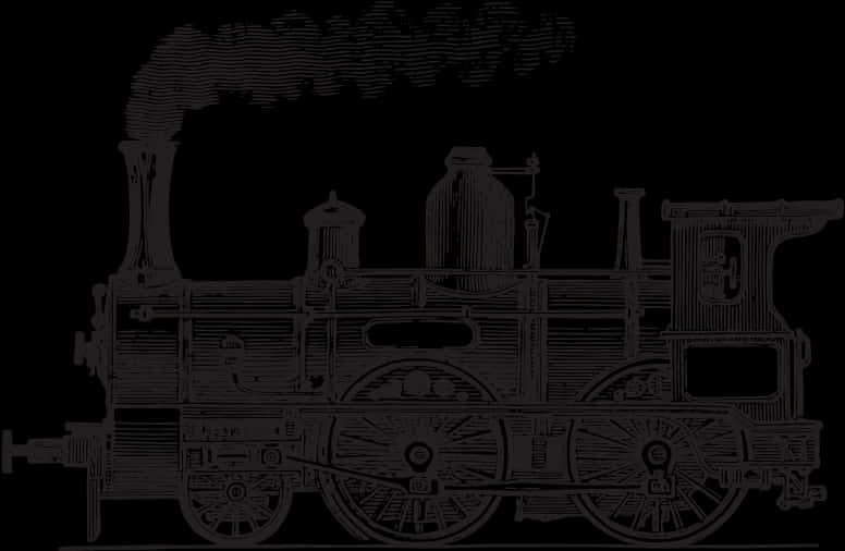 Vintage Steam Train Silhouette PNG image