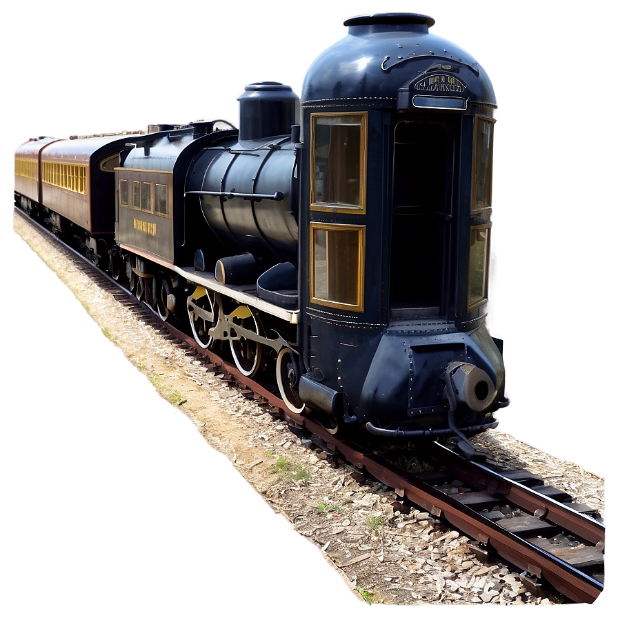 Vintage Steam Train Tracks Png Qdh PNG image