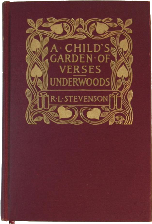 Vintage Stevenson Childs Garden Verses Book Cover PNG image