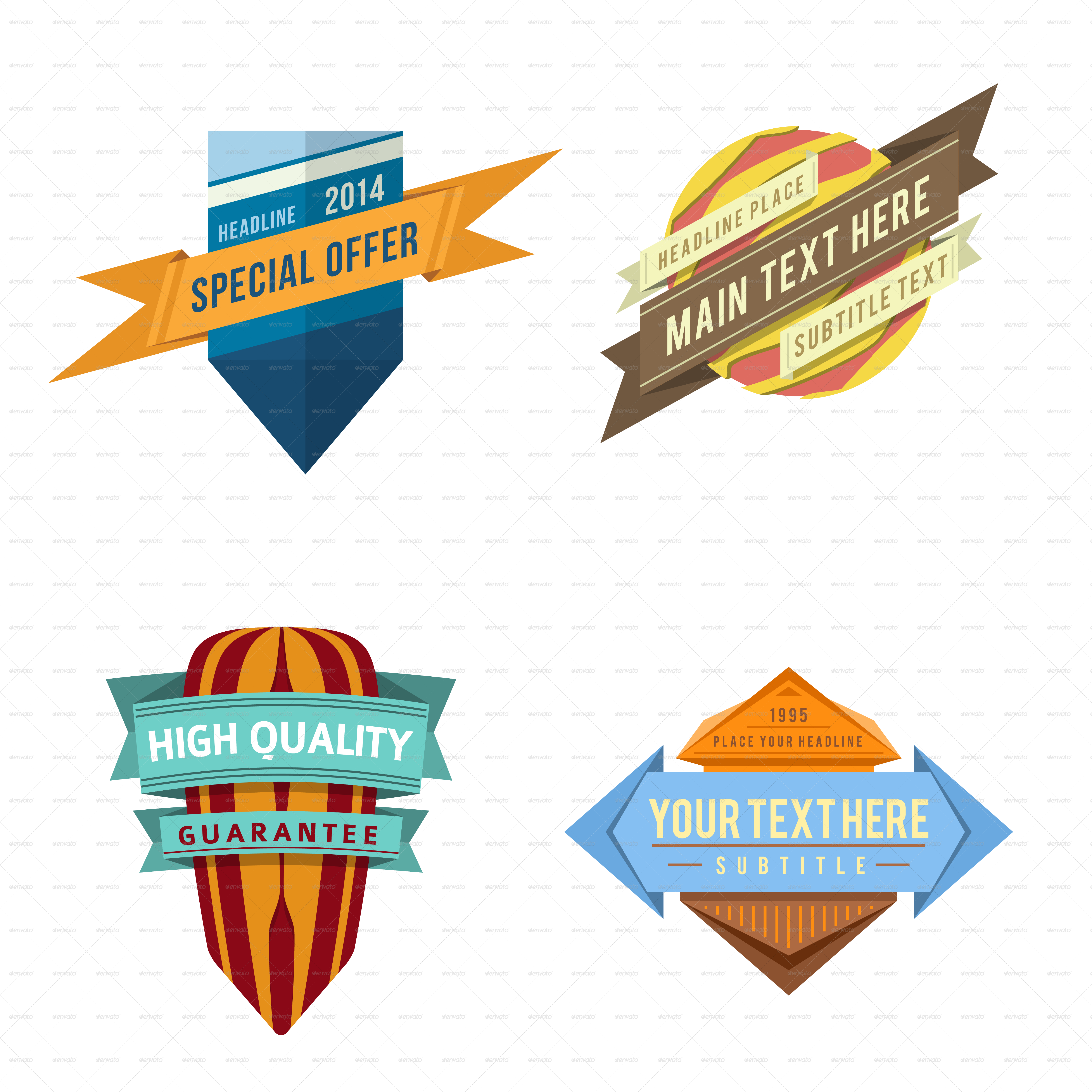 Vintage Style Badges Collection PNG image