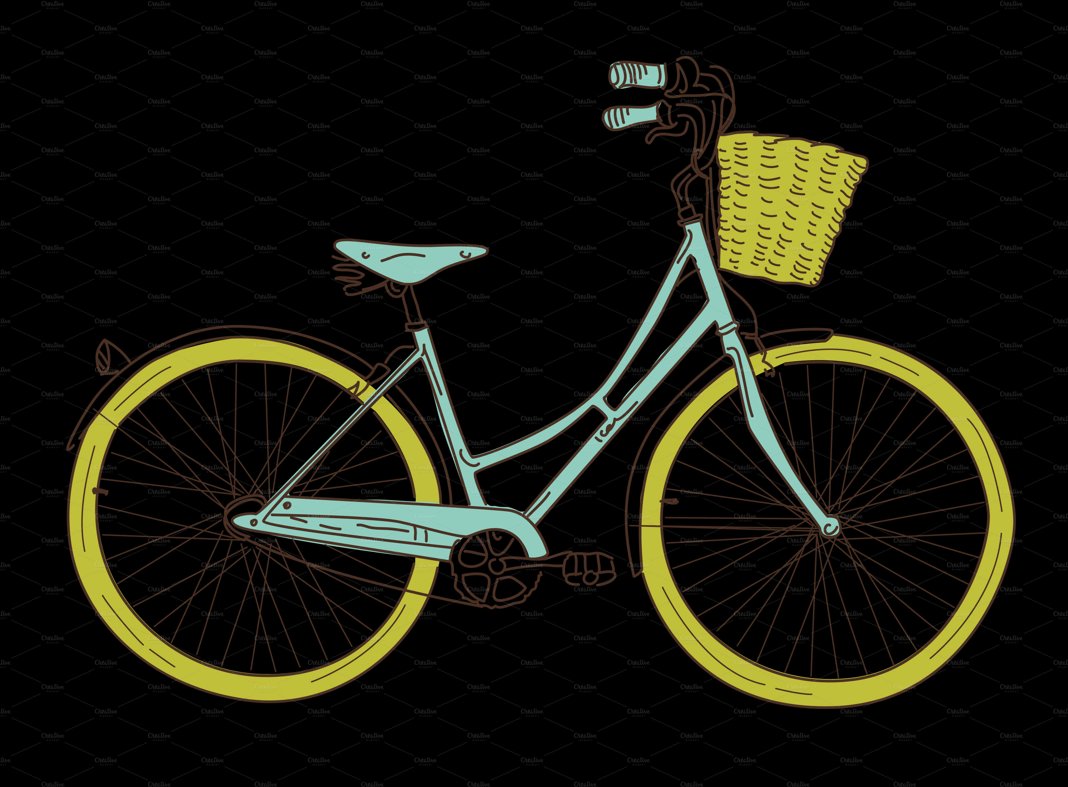 Vintage Style Bicycle Illustration PNG image