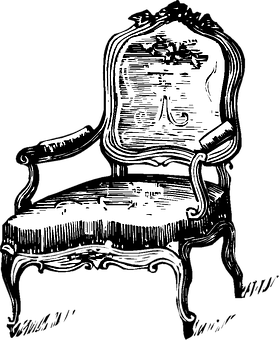 Vintage Style Chair Illustration PNG image