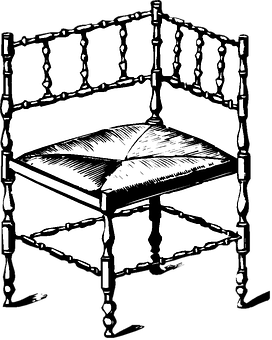 Vintage Style Corner Chair Illustration PNG image