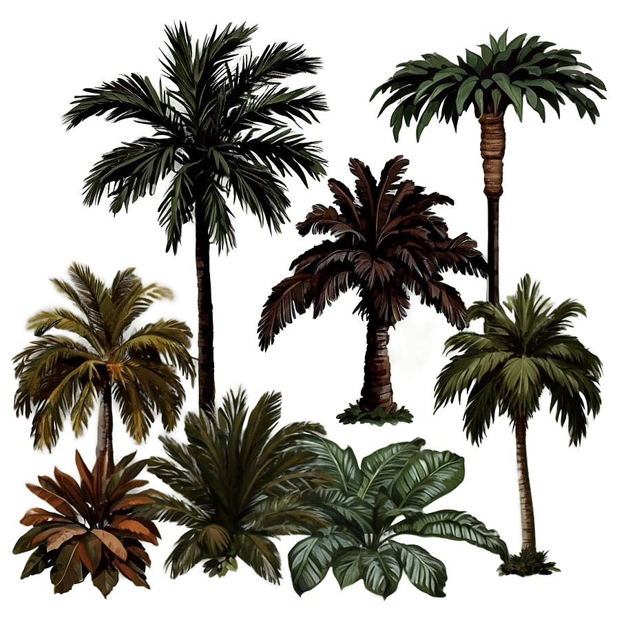 Vintage Style Palms Png Ckq52 PNG image