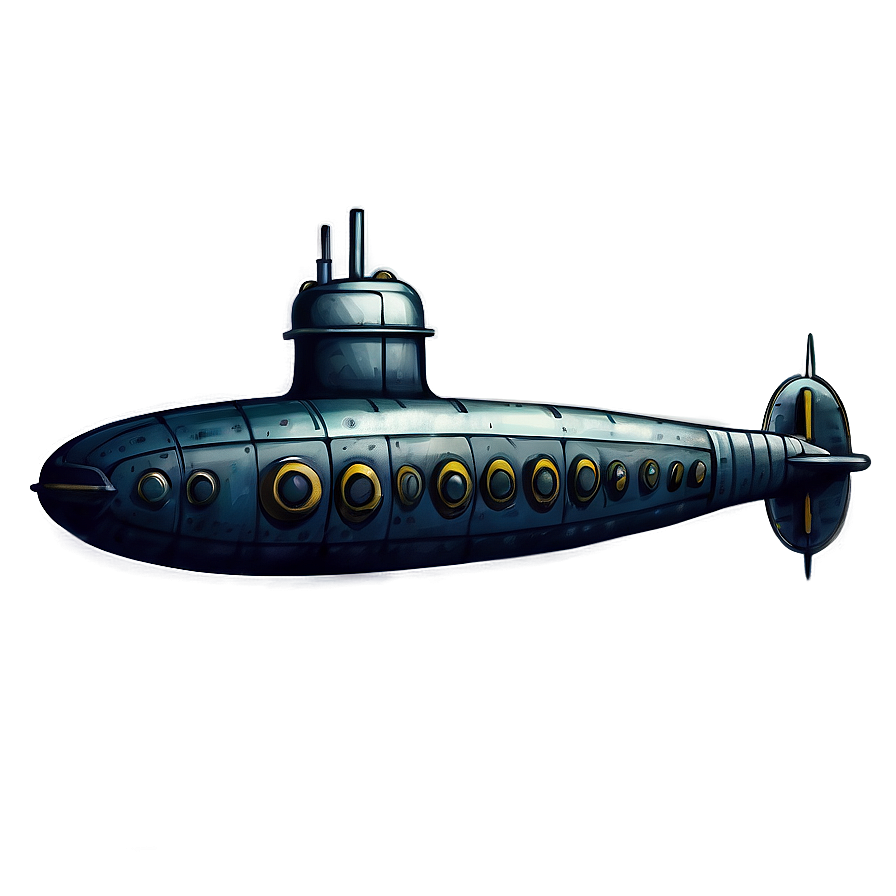 Vintage Submarine Design Png 05252024 PNG image