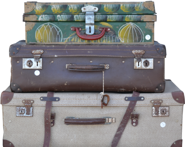 Vintage Suitcase Stack PNG image