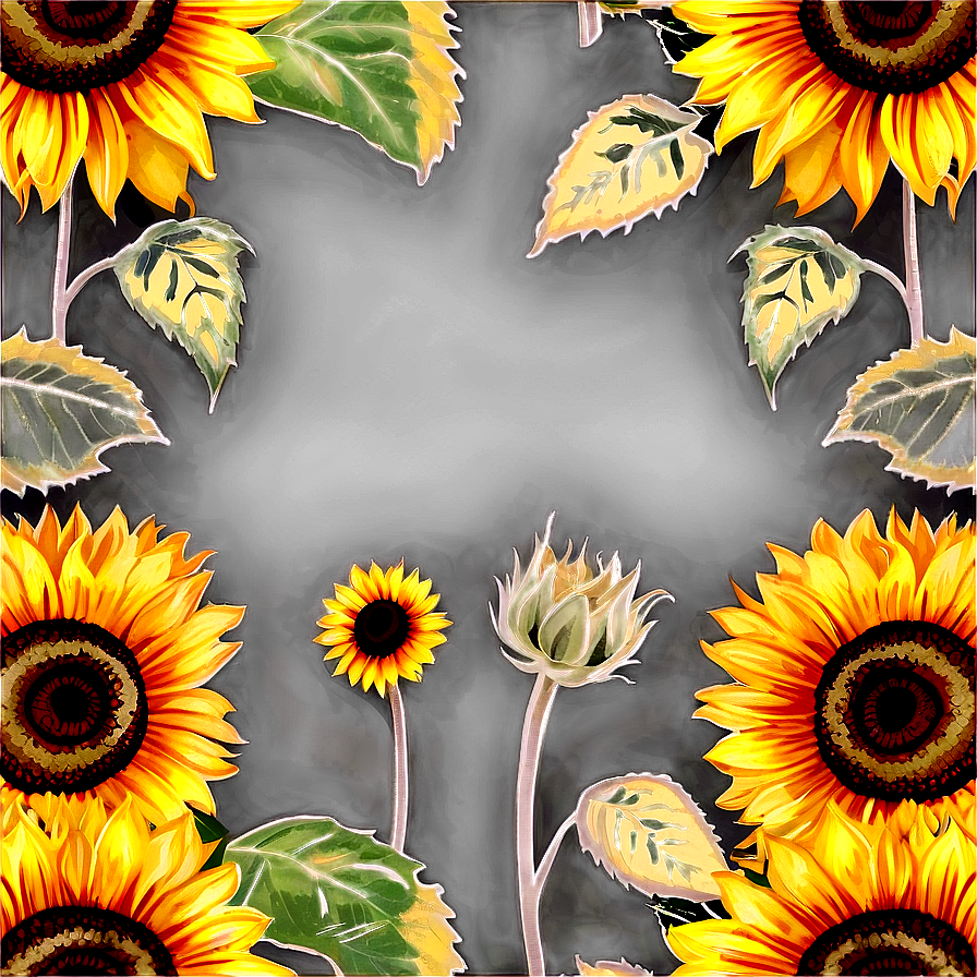 Vintage Sunflower Pattern Png 99 PNG image