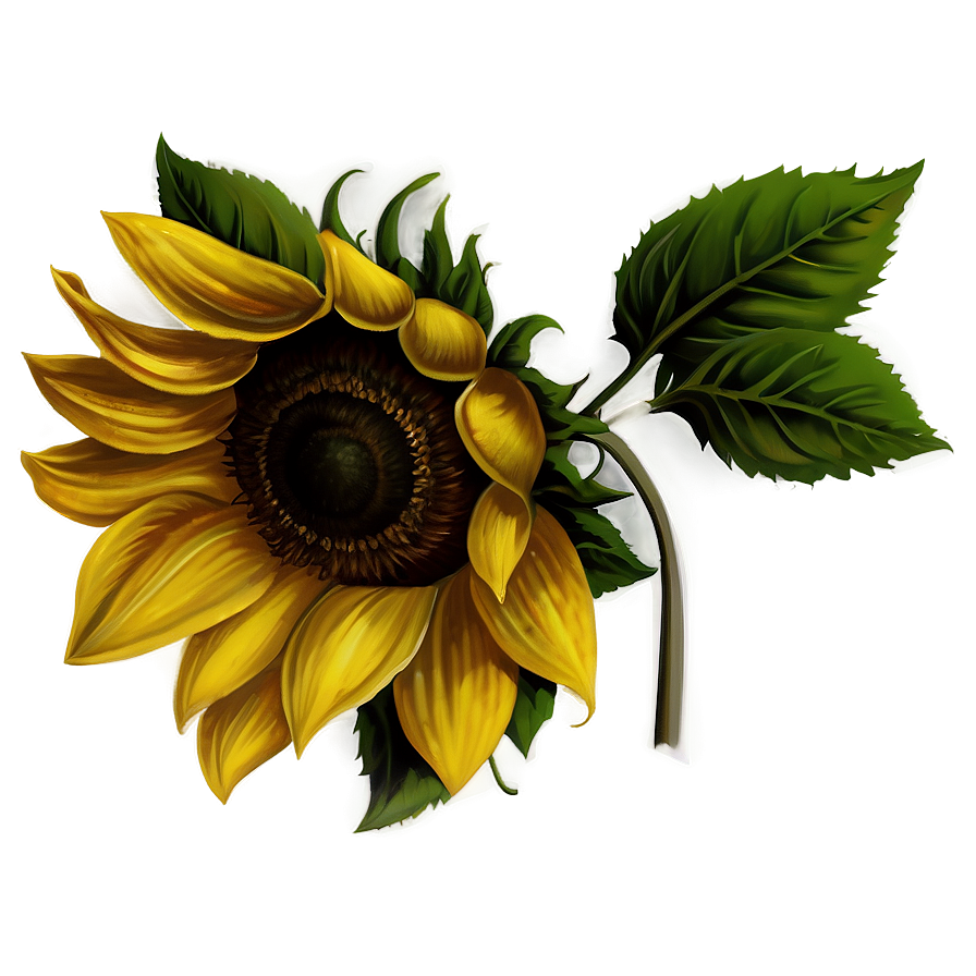 Vintage Sunflower Transparent Png 05262024 PNG image