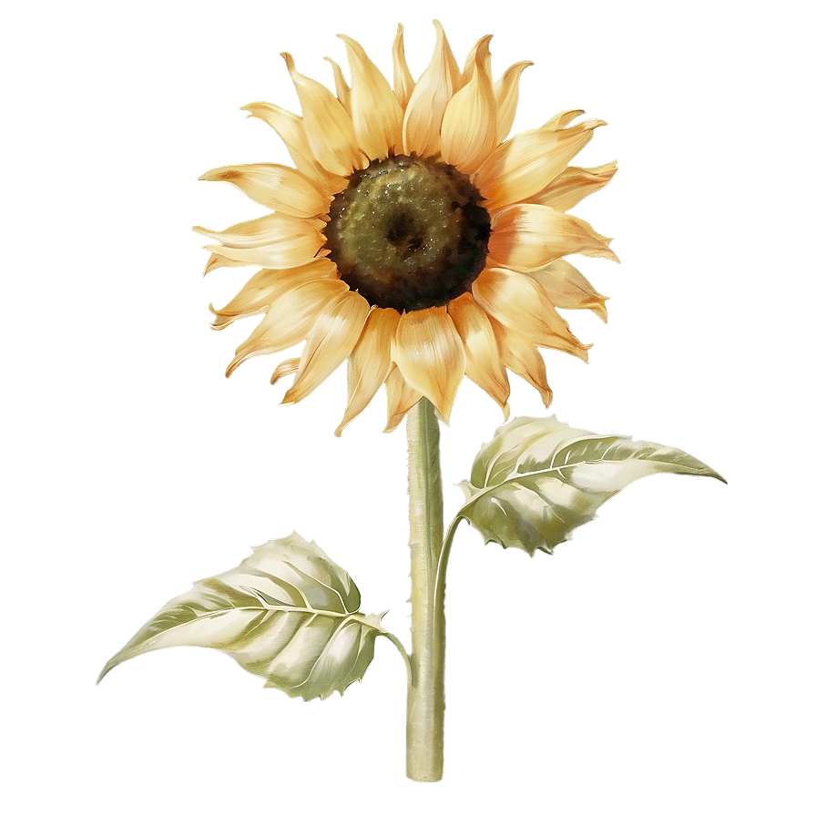 Vintage Sunflower Transparent Png 05262024 PNG image