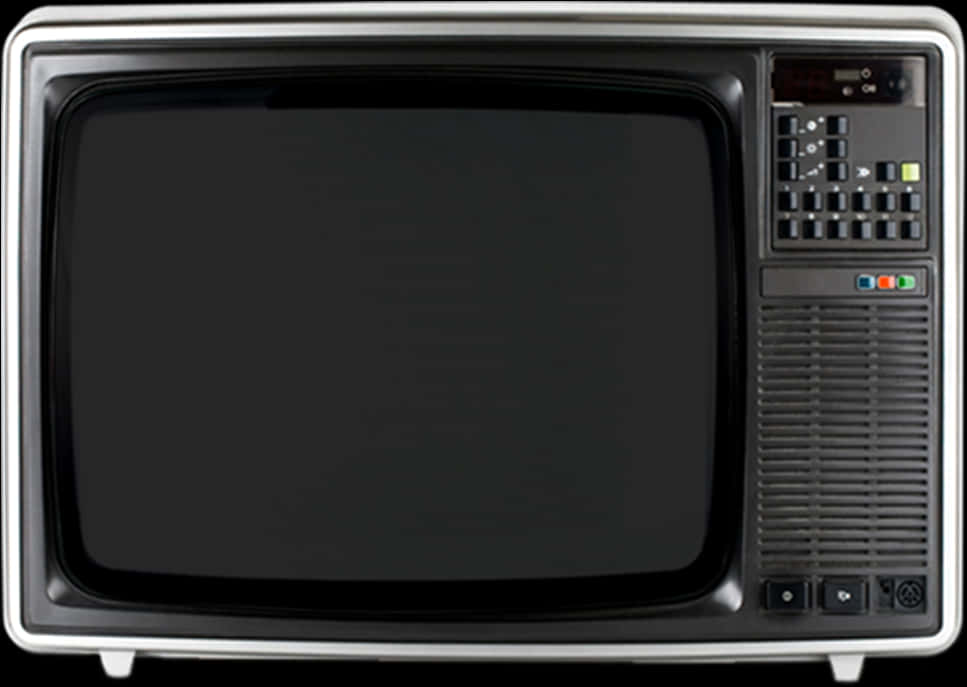 Vintage Television Black Screen PNG image