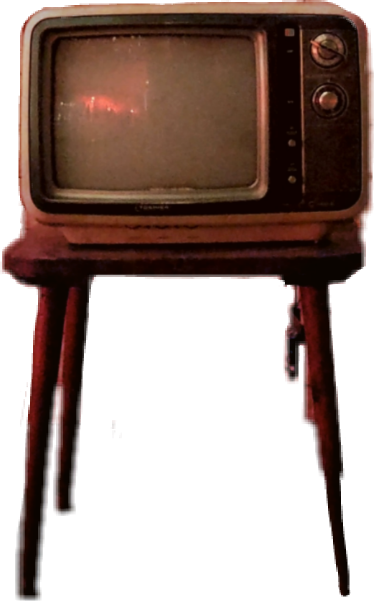 Vintage Televisionon Stand PNG image