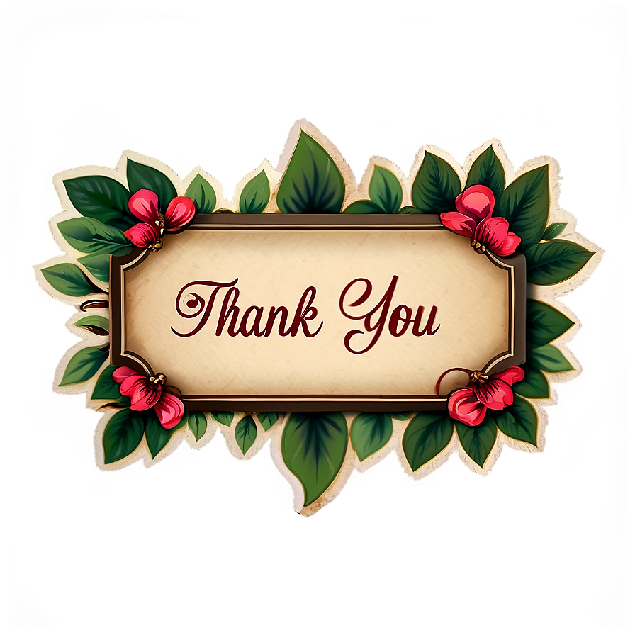 Vintage Thank You Stickers Png 31 PNG image