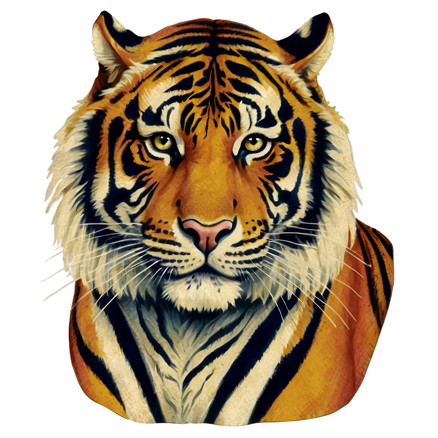 Vintage Tiger Illustration Png Mnb65 PNG image