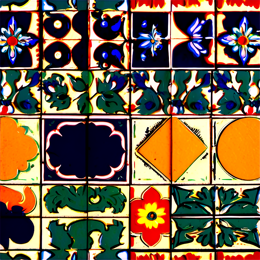 Vintage Tiles Pattern Png 35 PNG image