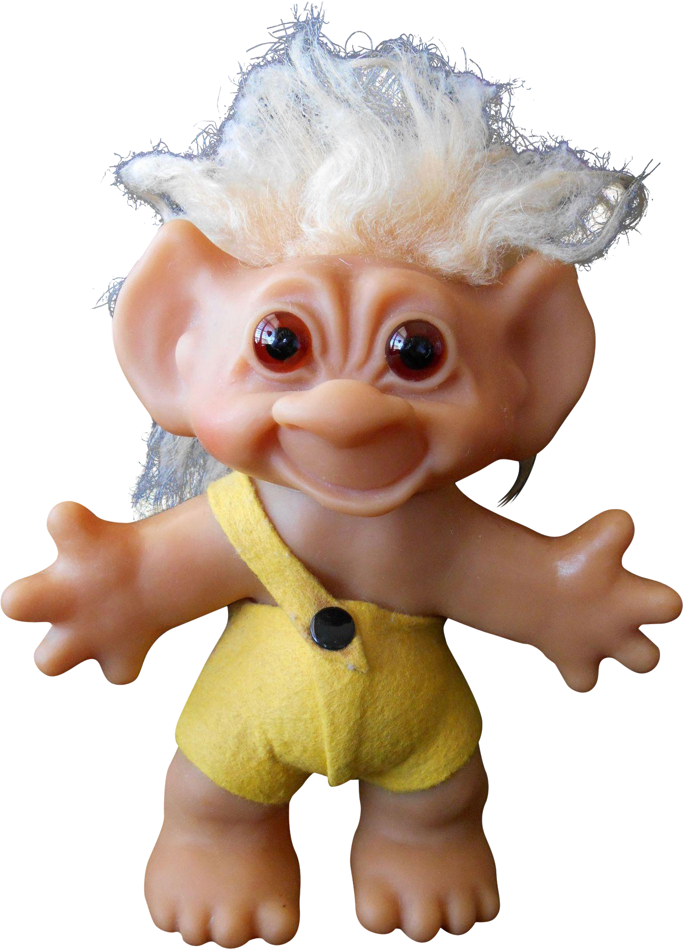 Vintage Troll Doll Yellow Outfit PNG image