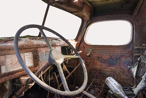 Vintage Truck Interior Decay PNG image