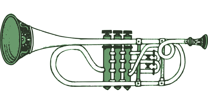 Vintage Trumpet Illustration PNG image