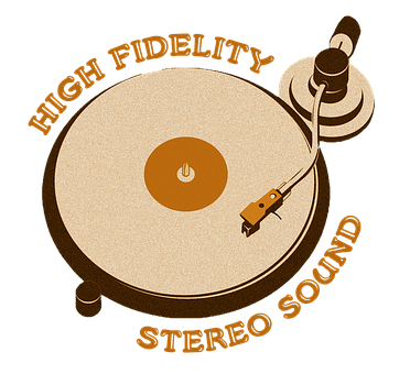 Vintage Turntable High Fidelity Graphic PNG image