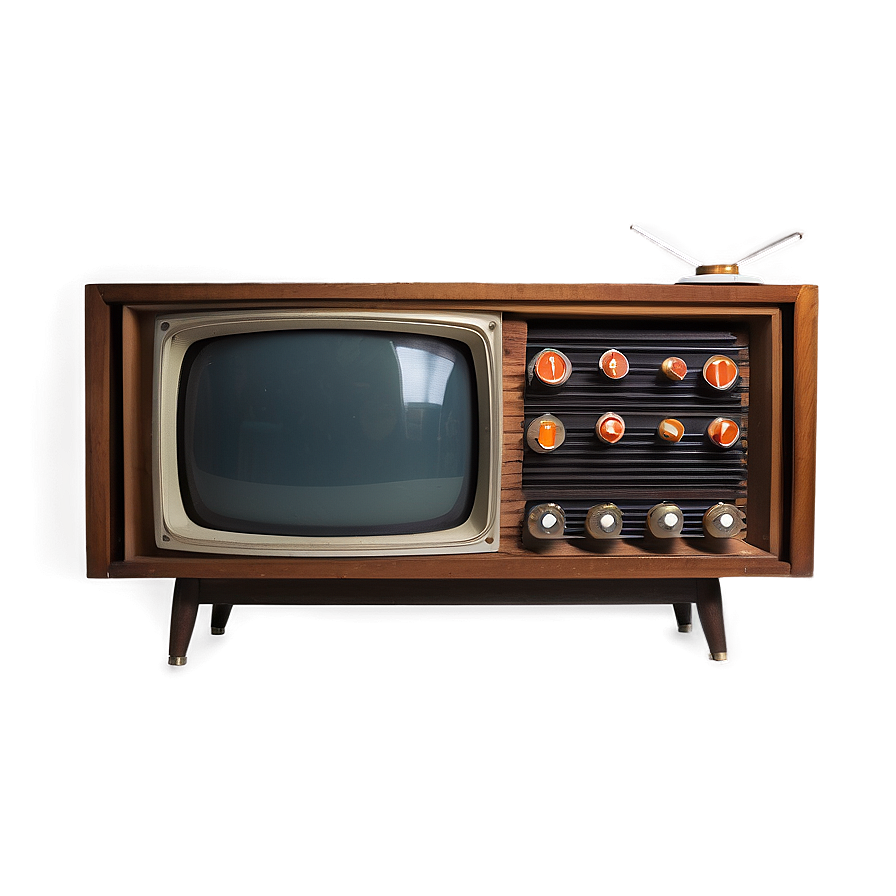 Vintage Tv With Knobs Png Xea PNG image