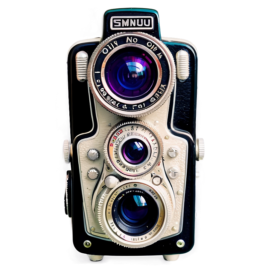 Vintage Twin-lens Camera Png Bqa PNG image