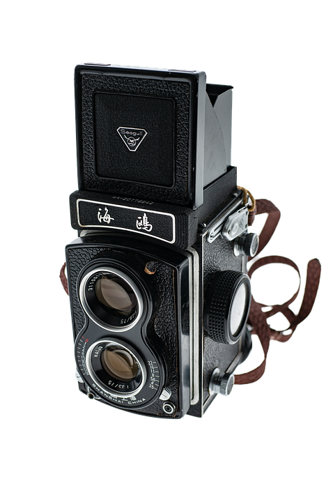 Vintage Twin Lens Reflex Camera PNG image