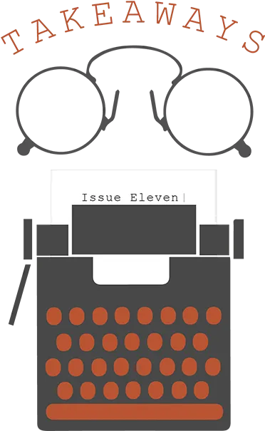 Vintage Typewriterand Glasses Graphic PNG image