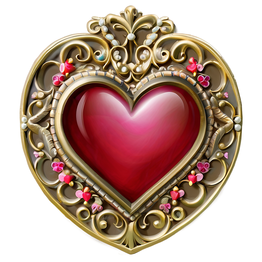 Vintage Valentine Heart Png Ajp PNG image