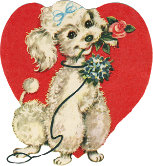 Vintage Valentine Puppy Love PNG image