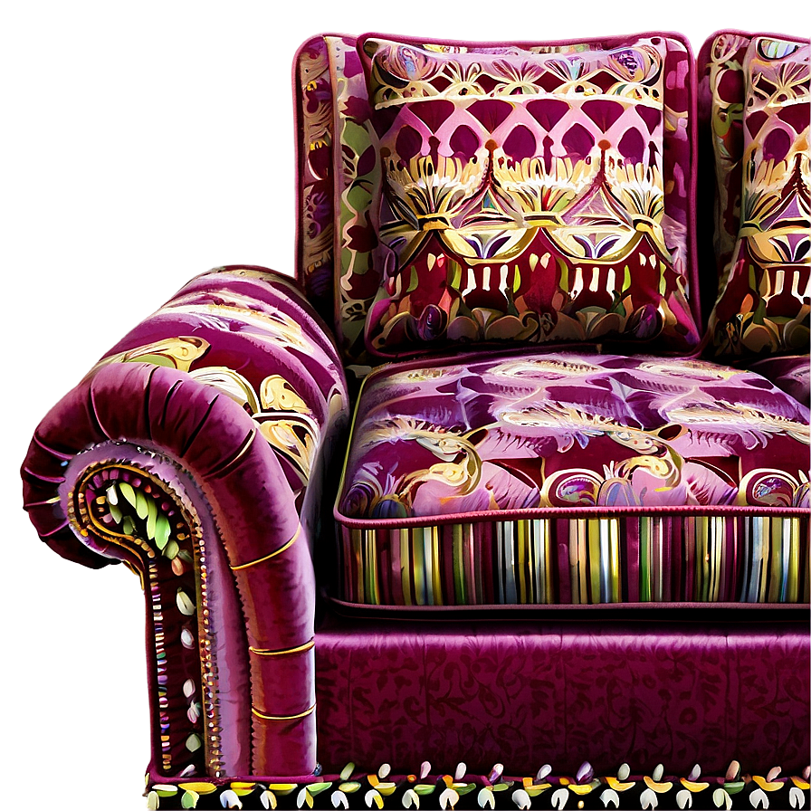 Vintage Velvet Sofa Png Jxl PNG image